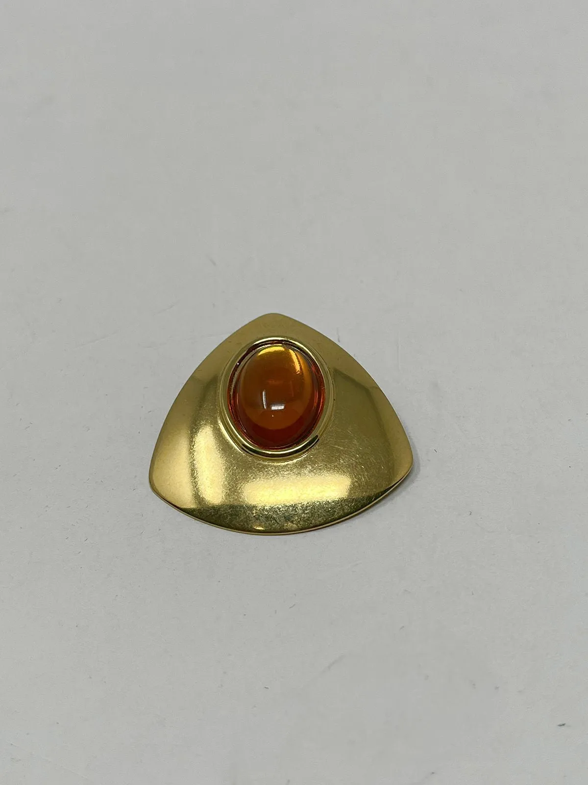 Vintage Amber & Brass Pendant Dress Clip