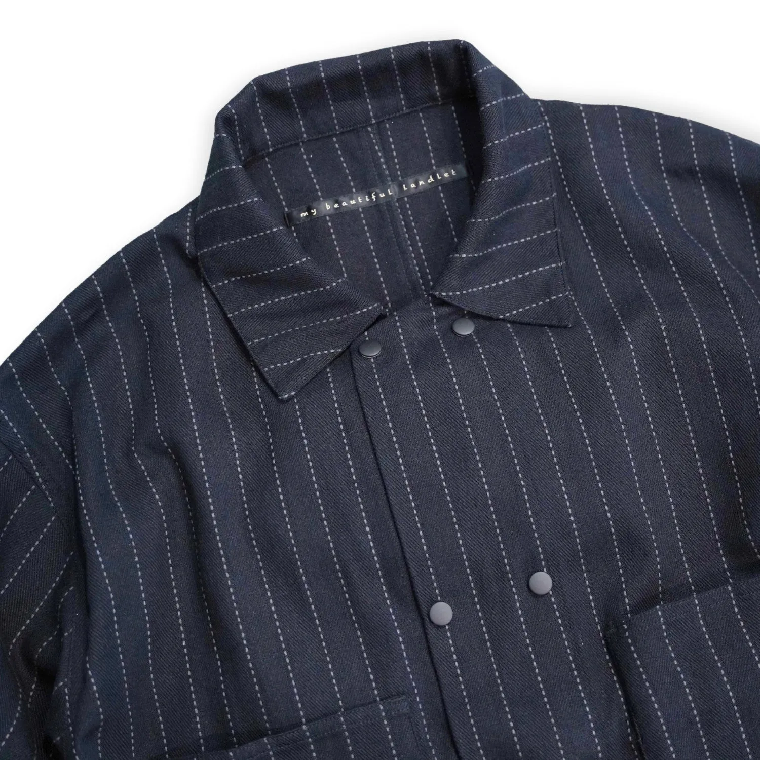 WM08-JK251081 DOBBYSTRIPE / HERRINGBONE COVERALL JACKET