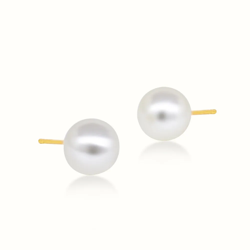 Women's Vermeil Pearl Studs Earrings