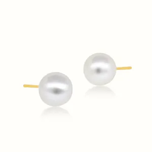 Women's Vermeil Pearl Studs Earrings