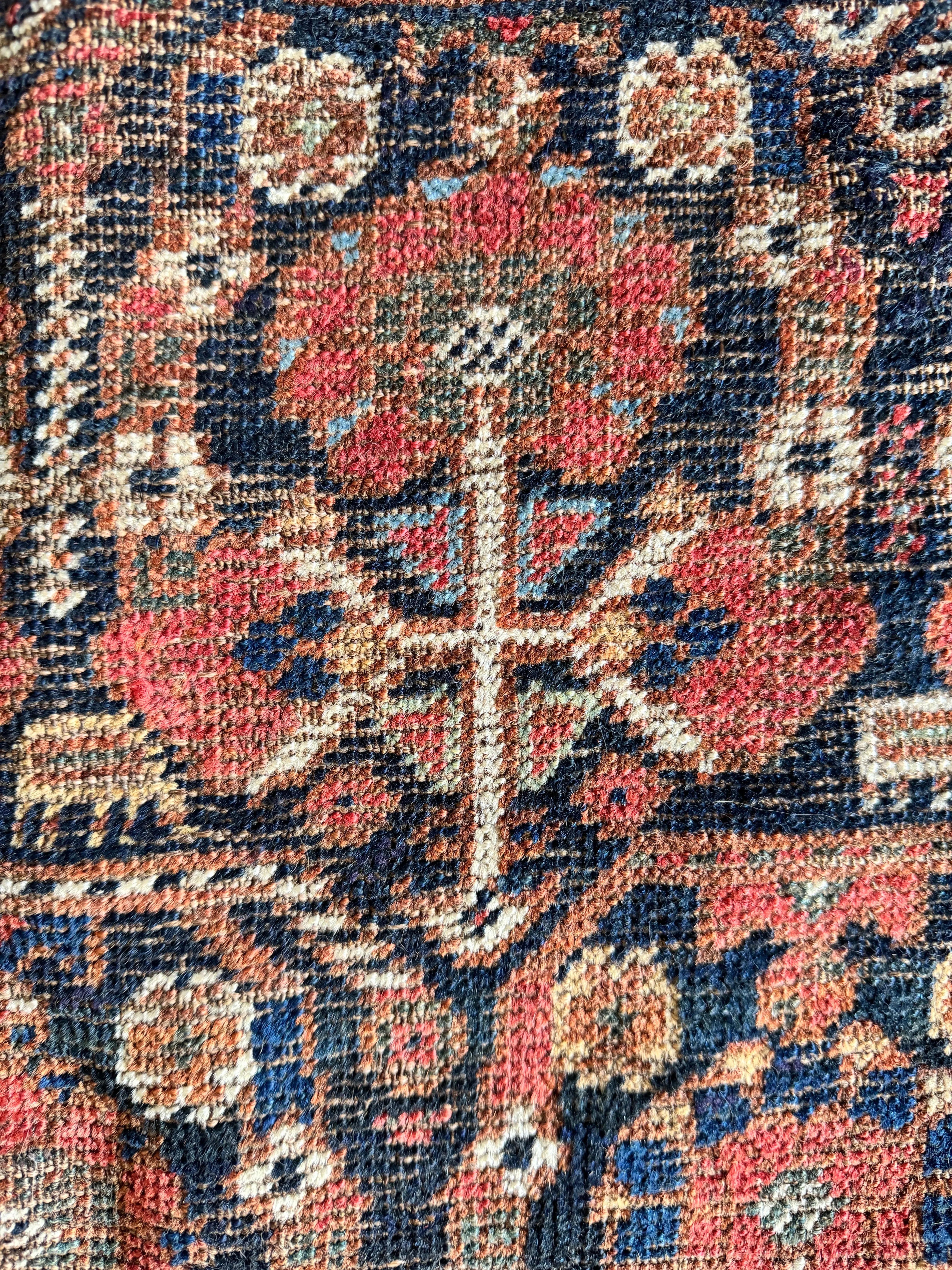 Worn Square Vintage Persian Tribal Wool Rug / 5'9 x 6'5 Persian Rug #3821