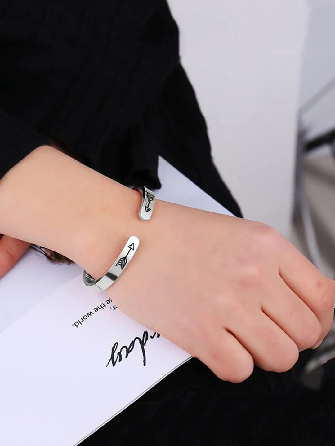 Yellow Chimes Kada Bracelet for Women Stainless Steel Engraved You are Loved,You are Valued,You are Beautiful Cuff Bracelet for Women and Girls