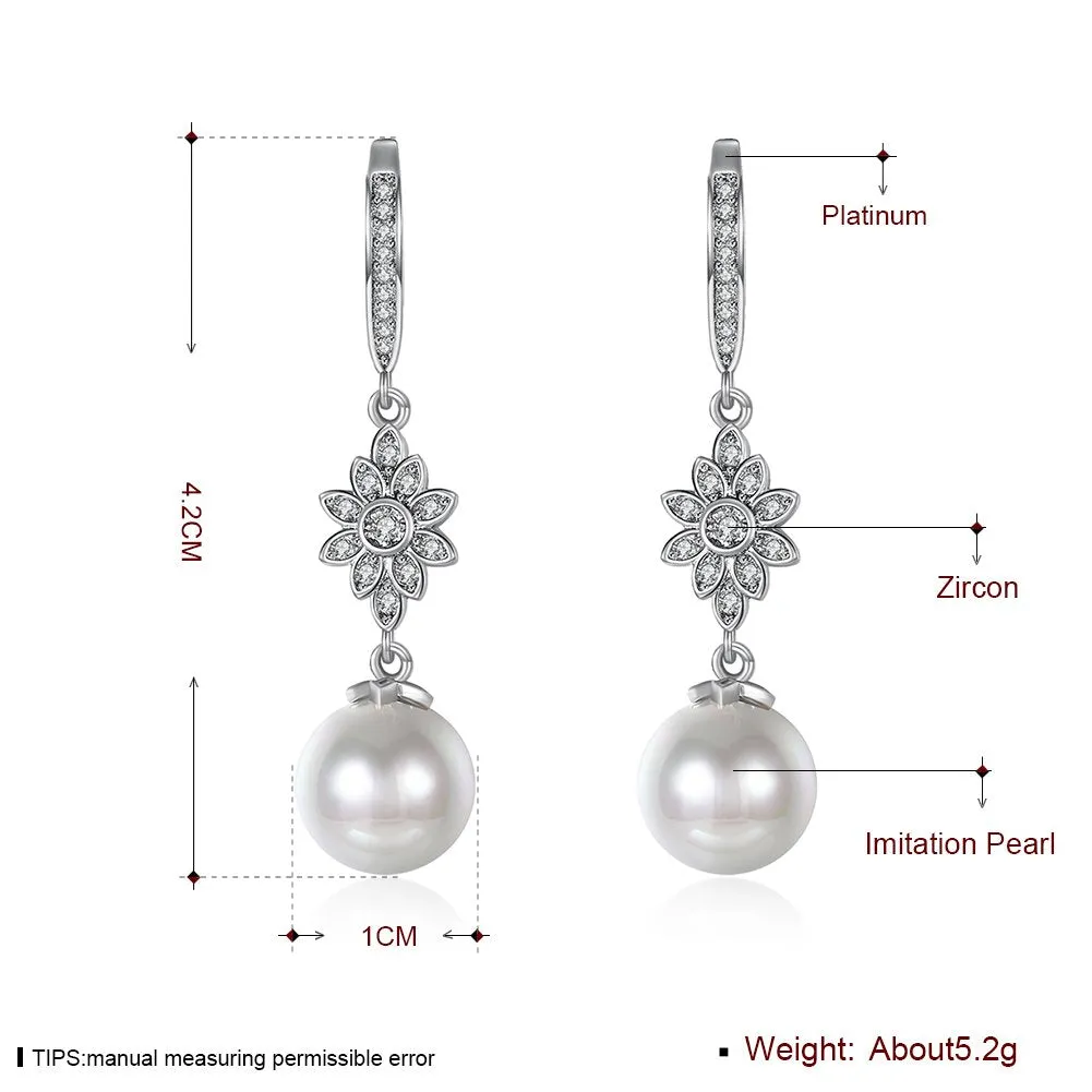 Yellow Chimes Pearl Drop Earrings for Women A5 Grade Crystal Fresh Water Pearl Silver Plated Drop Earrings for Women and Girls.